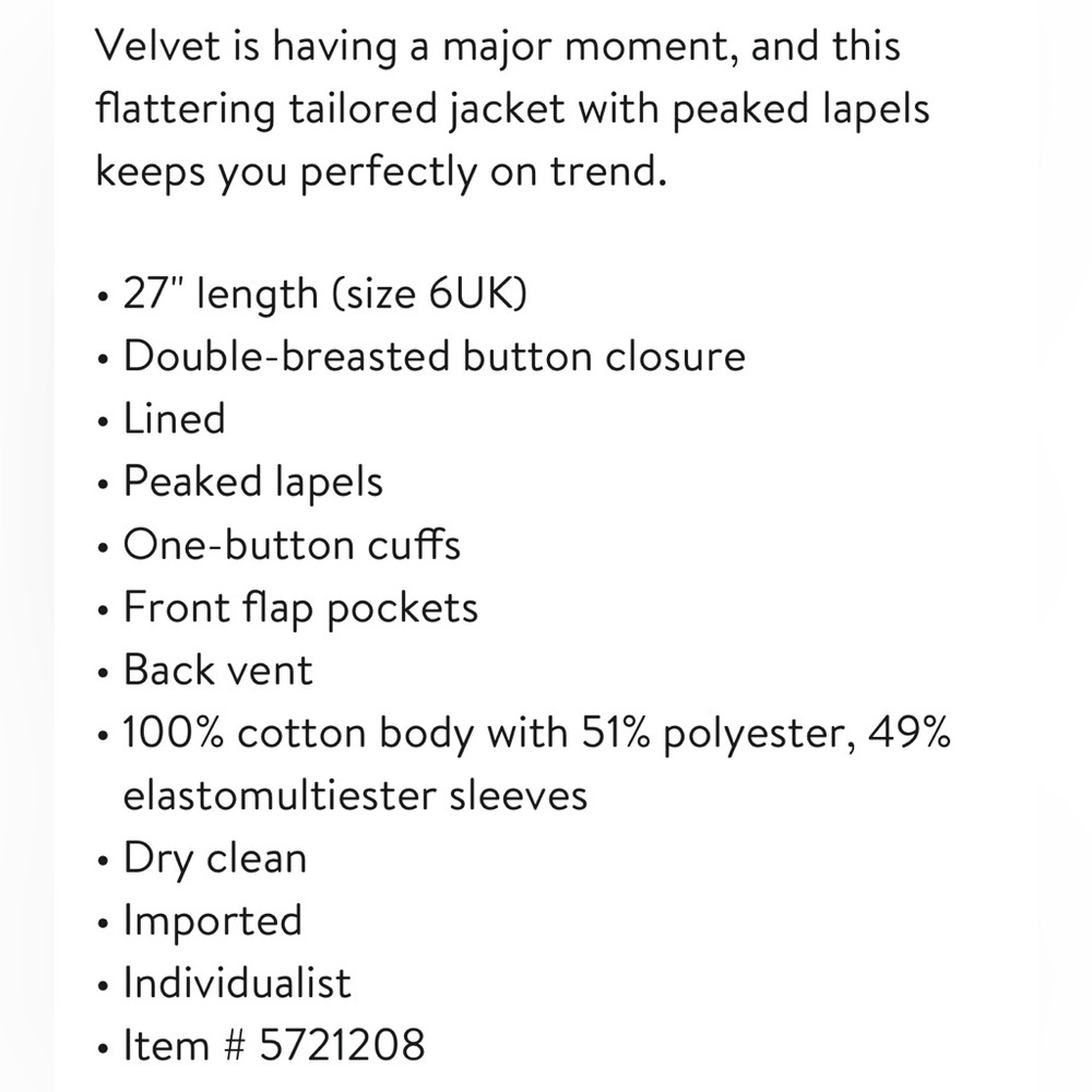Reiss Aubrie Velvet Double Breasted Blazer Jacket in Peach - Picture 14 of 14